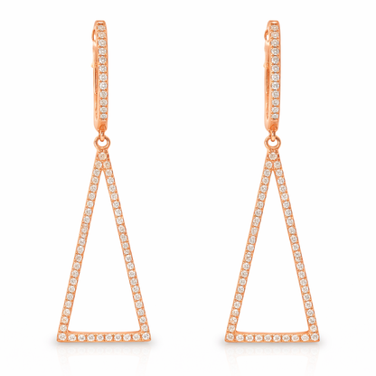 0.42CT  Diamond  14k Rose Gold Earring