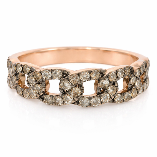 0.45CT Chocolate Diamond Ring 14k Rose Gold