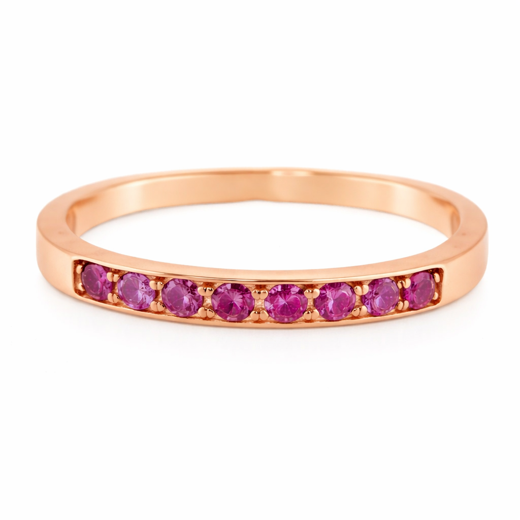 0.13CT Pink Sapphire Ring 14k Rose Gold