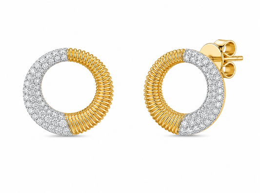 0.38CT Diamond Earrings 14K Yellow Gold