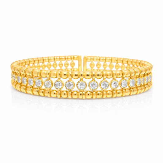 1.16CT Bezel Diamond Bangle 18k White Gold