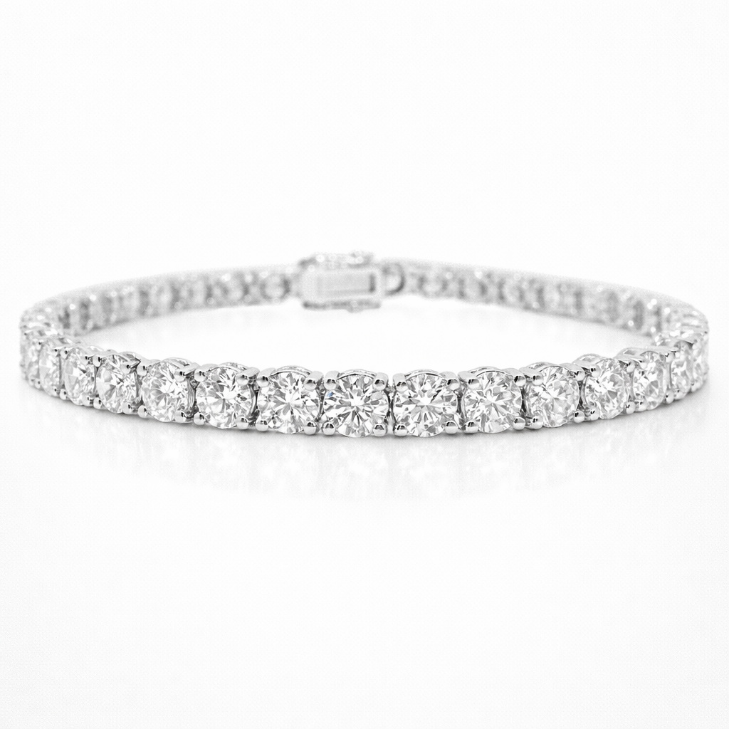 11.90CT Lab Diamond Bracelet 14k White Gold