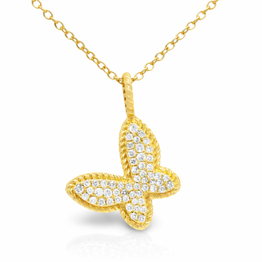 0.18ct diamond pendant in 14k yellow gold – Niara