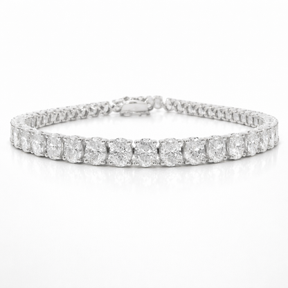 8.81CT Oval Lab Diamond Bracelet 14k White Gold