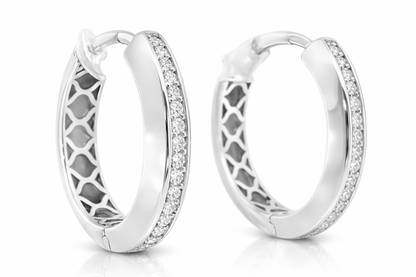 0.26CT Diamond  18k White Gold Earring