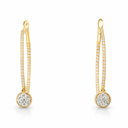 0.80CT Diamond Hoop Earrings 14k Rose Gold
