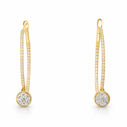 0.80CT Diamond Hoop Earrings 14k Rose Gold