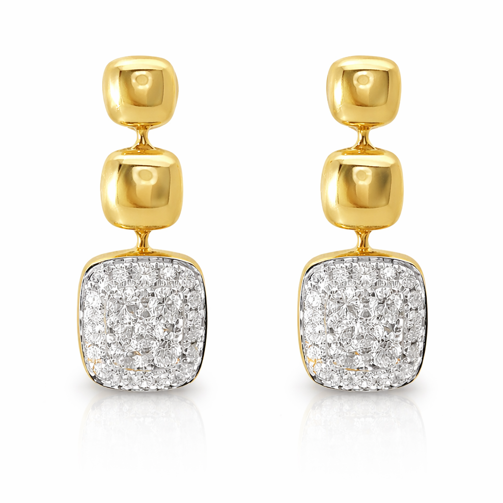 0.34CT Diamond 14k Yellow Gold Earring