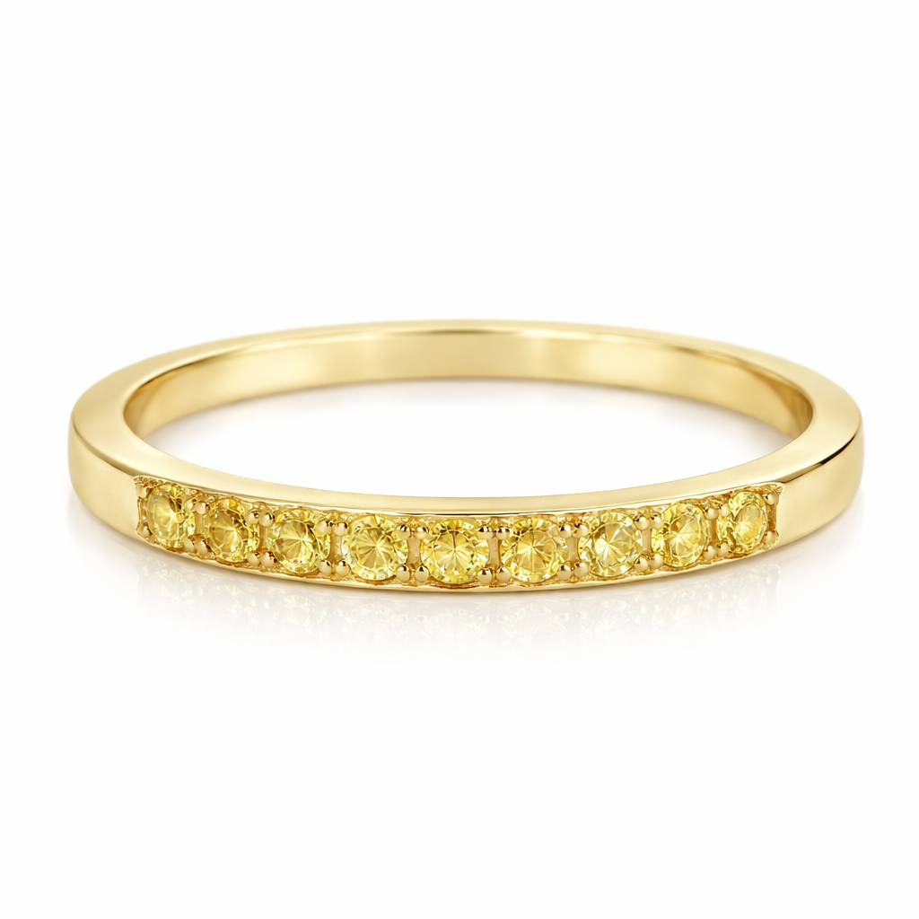 0.17CT Yellow Sapphire Ring 14k Yellow Gold