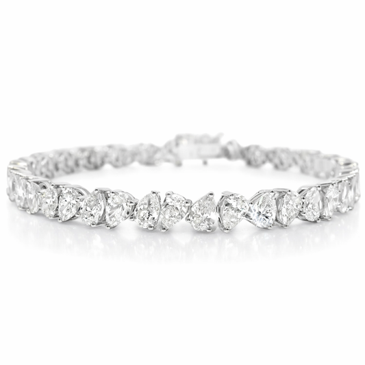 8.12CT Lab Diamond Bracelet 14k White Gold