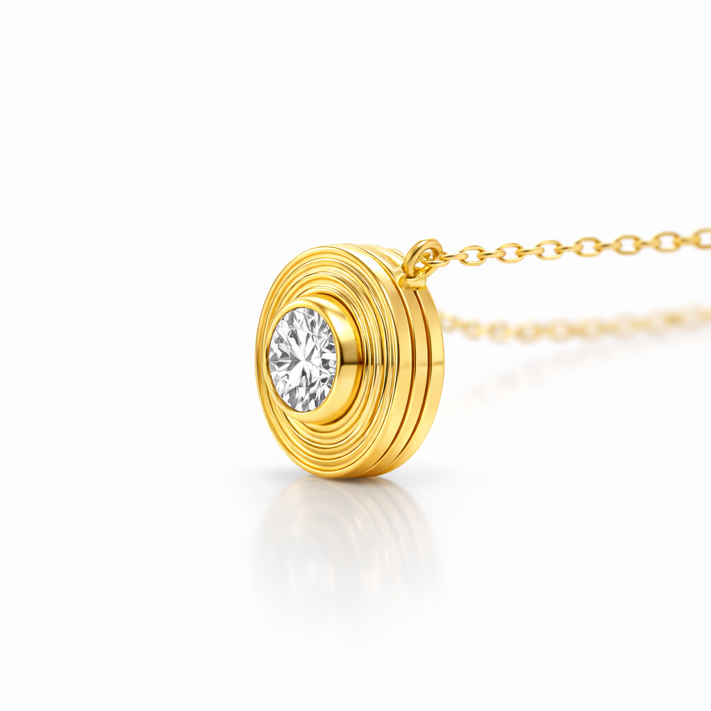1.05CT Lab Diamond Pendant 14k Yellow Gold