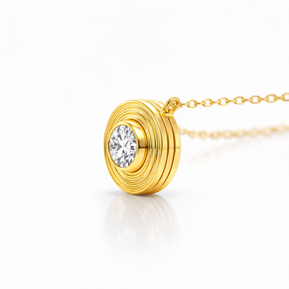 1.05CT Lab Diamond Pendant 14k Yellow Gold