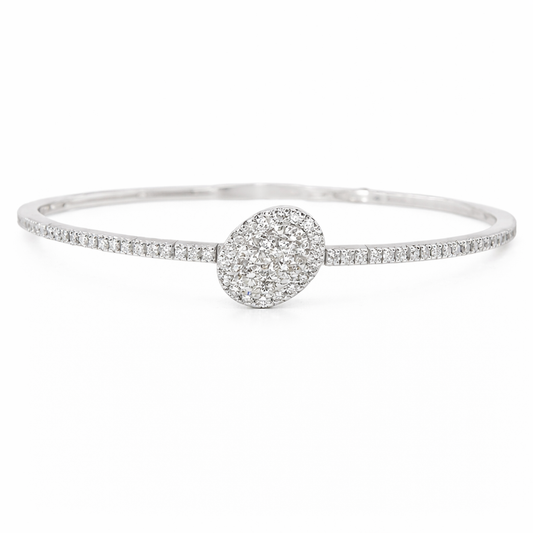 1.14CT Diamond Bangle 18k White Gold