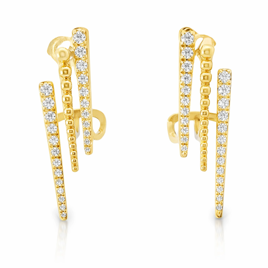 0.34CT Diamond 14k Yellow Gold Earring