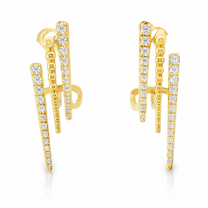 0.34CT Diamond 14k Yellow Gold Earring