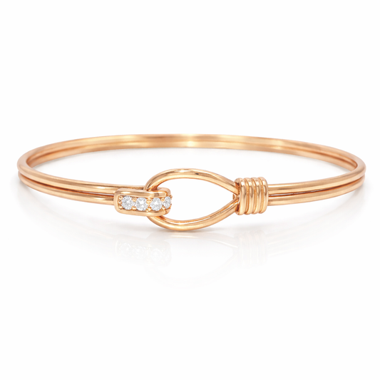 0.13CT diamond Bangle 18k Rose Gold
