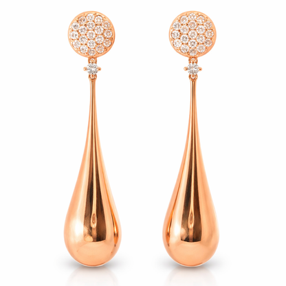 0.66CT Diamond 18k Rose Gold Earring