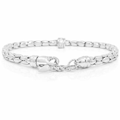 0.29CT Diamond Bangle 14k White Gold