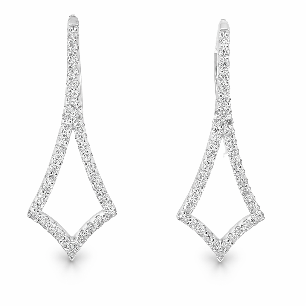 0.60CT Diamond Earring 14k White Gold