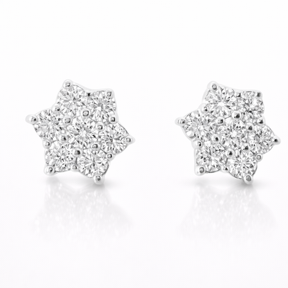 1.25CT Diamond  14k  White Gold Earring