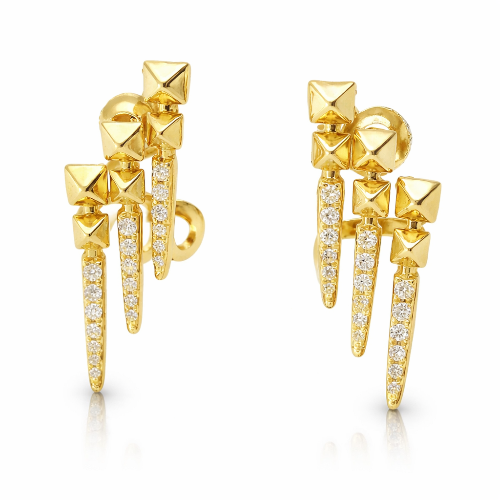 0.20CT Diamond 14k Yellow Gold Earring