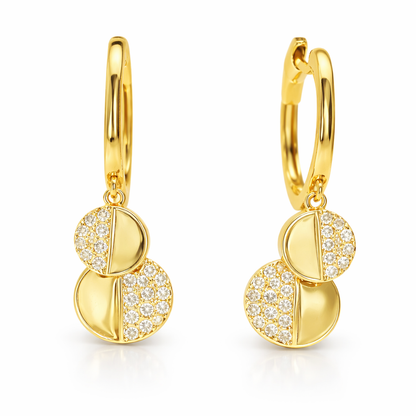 0.16CT Diamond 14k Yellow Gold Earring