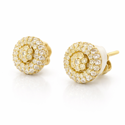 0.71CT Diamond  14k  Yellow Gold Earring