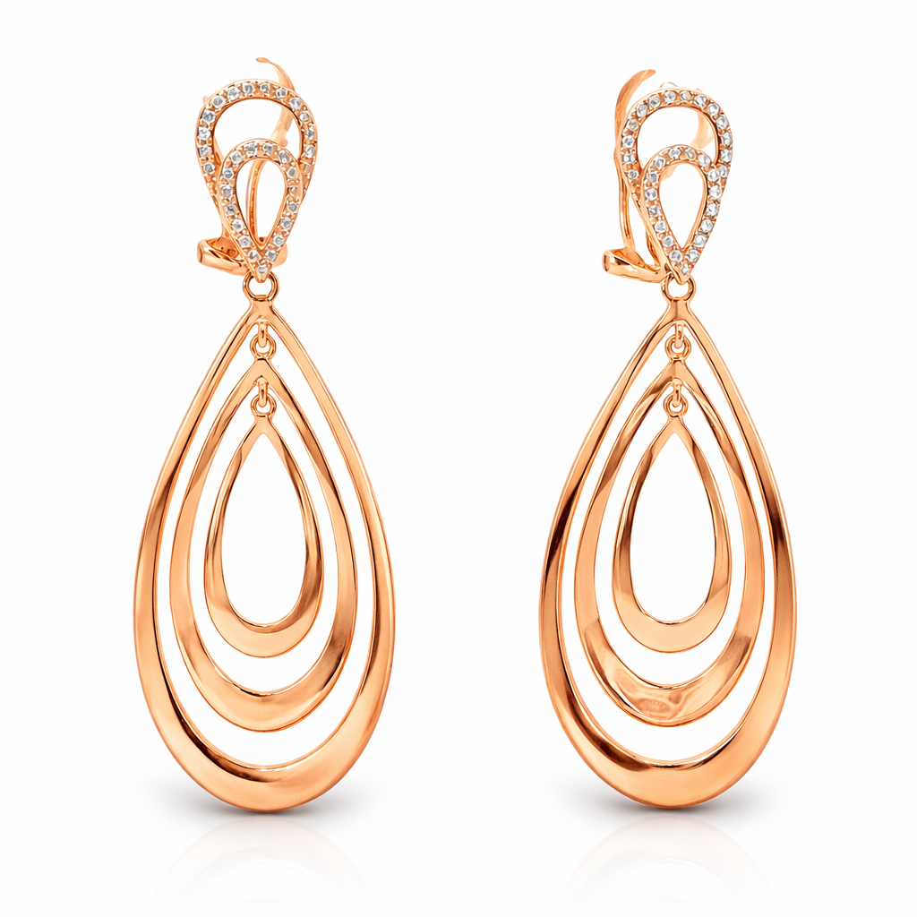0.21CT Diamond 14k Rose Gold Earring