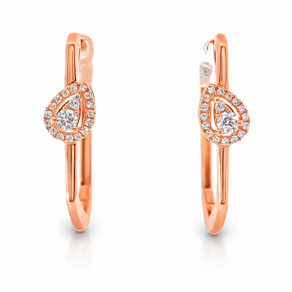 0.21CT Diamond 14k Rose Gold Earring
