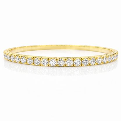 7.17CT Diamond Stretch Bangle 14k Yellow Gold