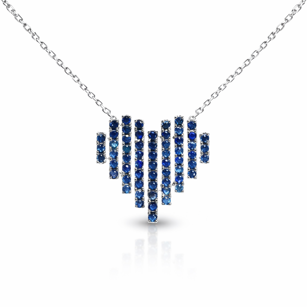 1.05ct sapphire heart pendant in 14k white gold – Niara