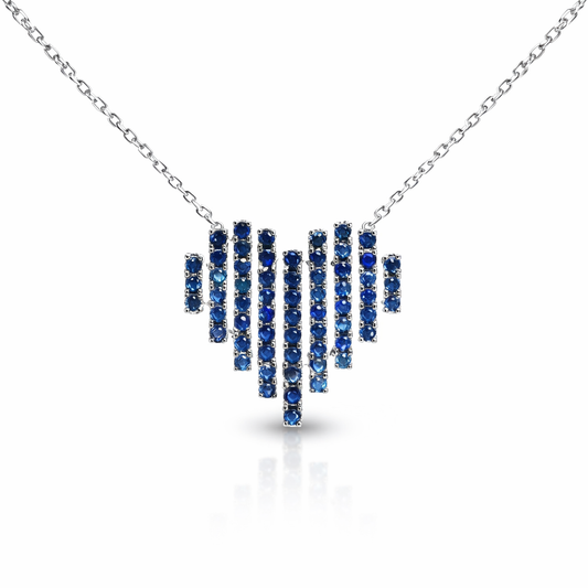 1.05ct sapphire heart pendant in 14k white gold – Niara