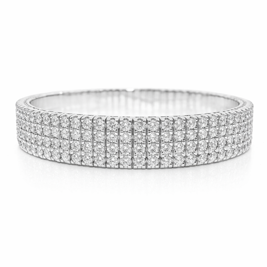 8.51 CT Diamond Bangle 18k White Gold