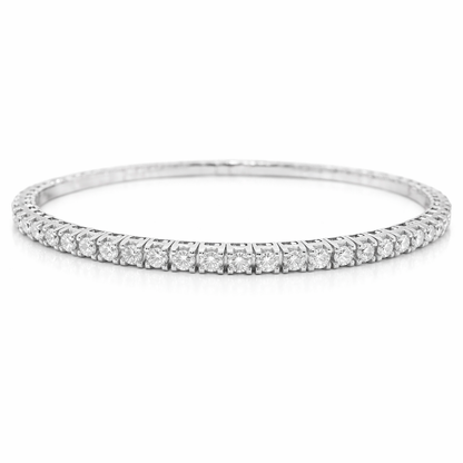 4.95CT Diamond Stretch Bangle 14k White Gold