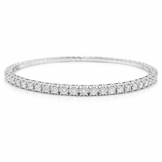 4.95CT Diamond Stretch Bangle 14k White Gold