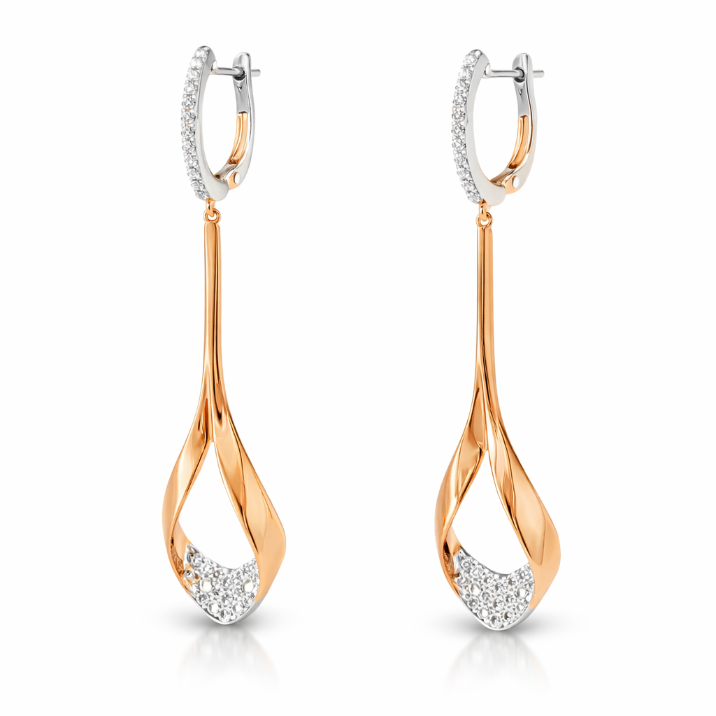 0.41CT Diamond Earring 14k Rose Gold