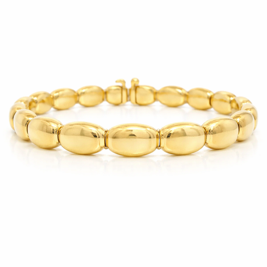 Plain Beaded 14k Yellow Gold Bracelet