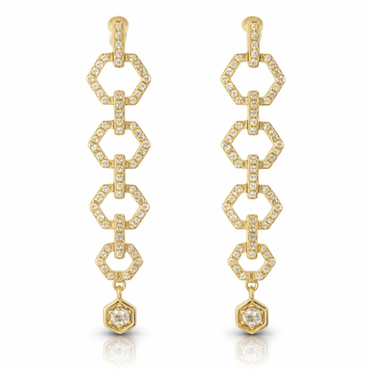 0.37CT Diamond 14k Yellow Gold Earring