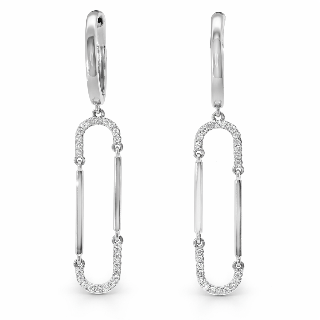 0.16CT Diamond 14k White Gold Earring