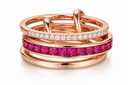 14K Rose Gold Ring with Pink Sapphire