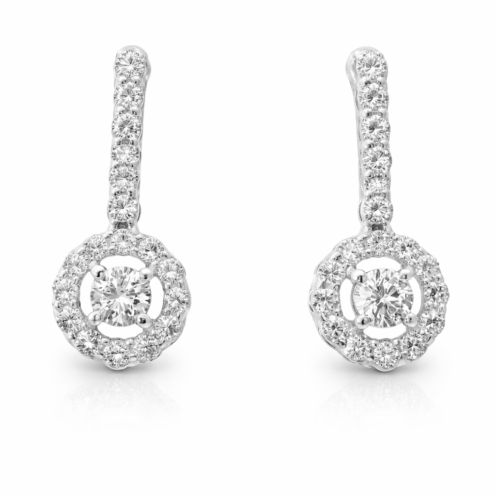 0.38CT Diamond Earring 18k White Gold