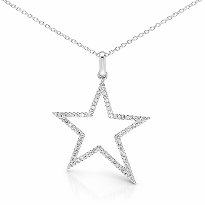 0.27ct diamond star pendant in 14k white gold – Niara