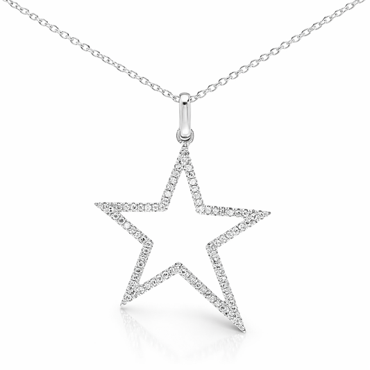 0.27ct diamond star pendant in 14k white gold – Niara