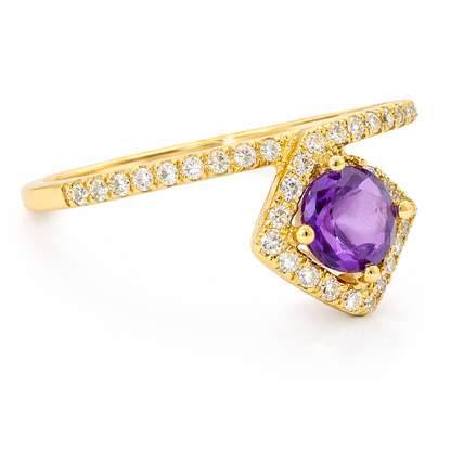 0.44CT Mixed Sapphire Ring 14k Yellow Gold