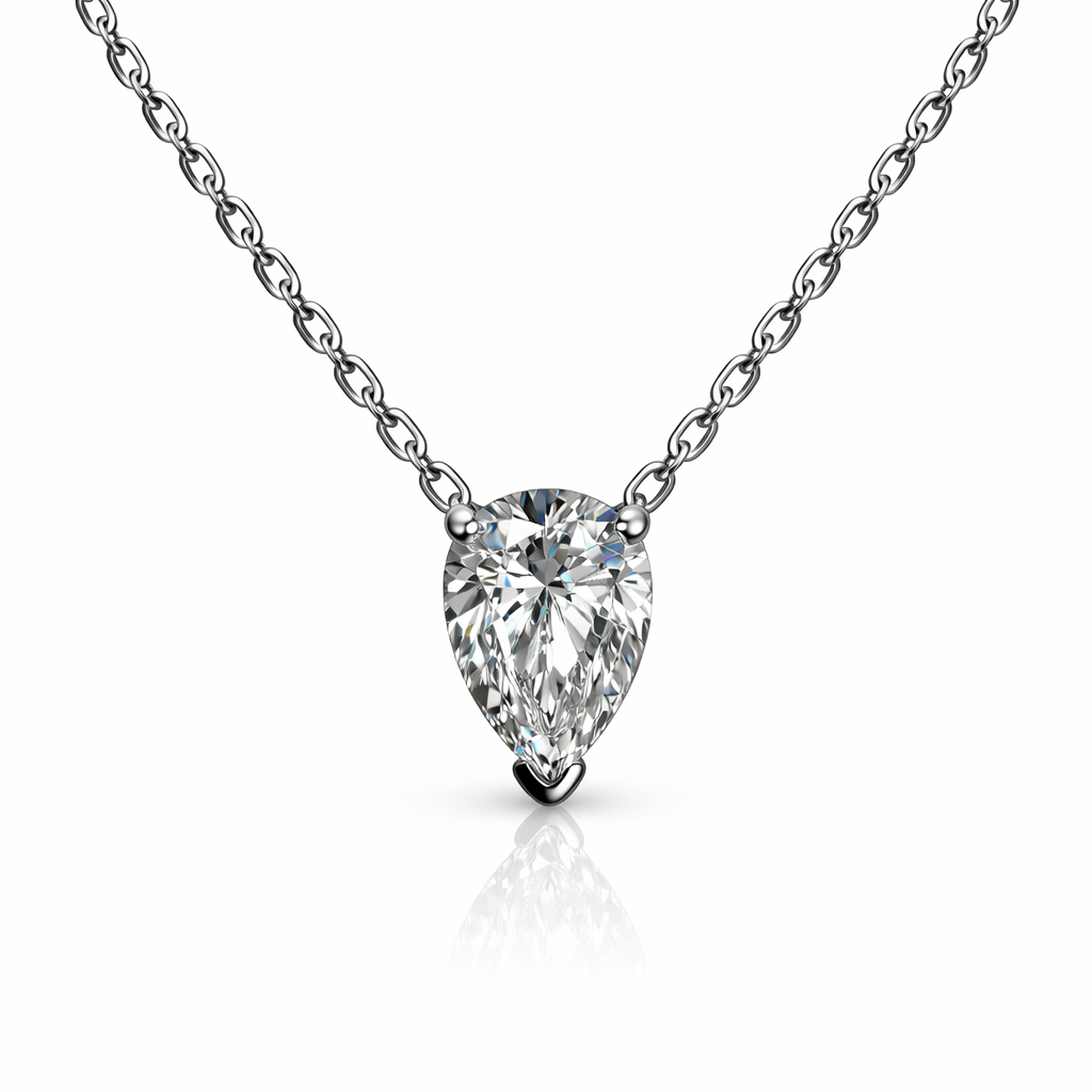 1.89CT Lab Pear Shape Diamond Pendant 14k White Gold
