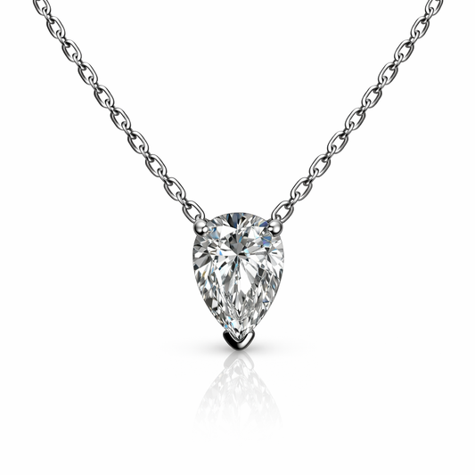 1.89CT Lab Pear Shape Diamond Pendant 14k White Gold