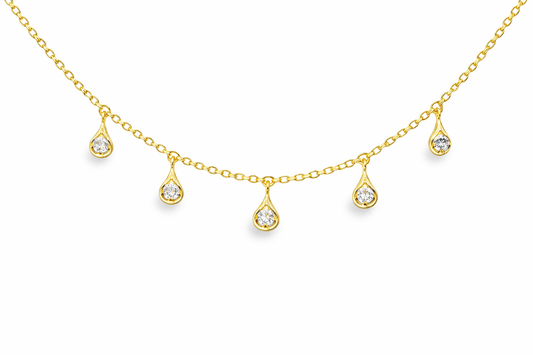 0.39CT Diamond Pendant 14k Yellow Gold