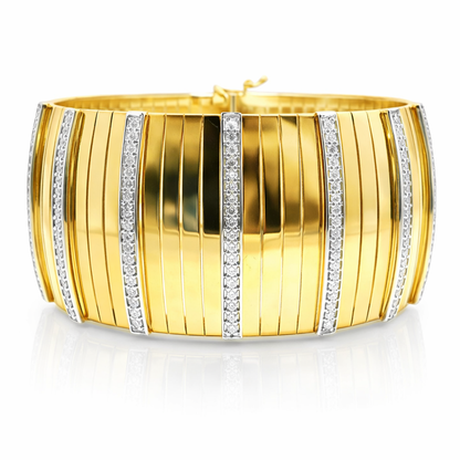 1.81CT Diamond Bangle 14k Yellow Gold