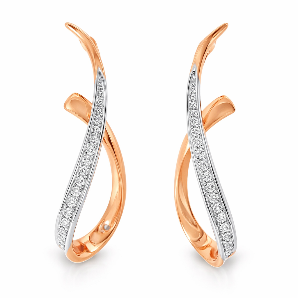 0.34CT Diamond Earring 14k Rose Gold