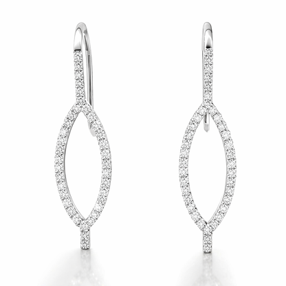 0.58CT Diamond Earring 14k White Gold